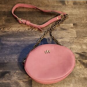 Portland Leather Roswell Cross Body Leather Bag -  Pink Rose Mauve Color